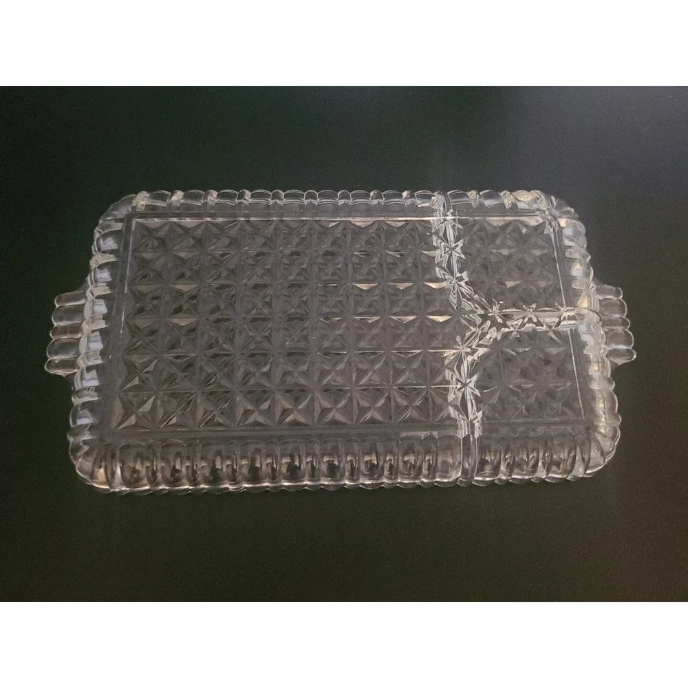 Anchor Hocking Serva Snack Clear Sip n Smoke Pressed Glass‎ Tray